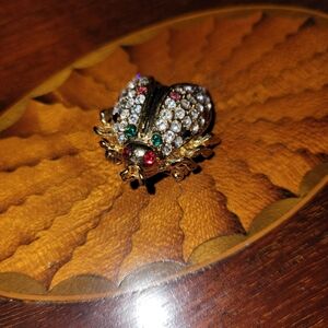Vintage Ladybug Rhinestone Brooch